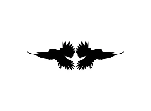 Silhouette Flying Pair Bird Prey Falcon Vagy Hawk Logo Pictogram — Stock Vector