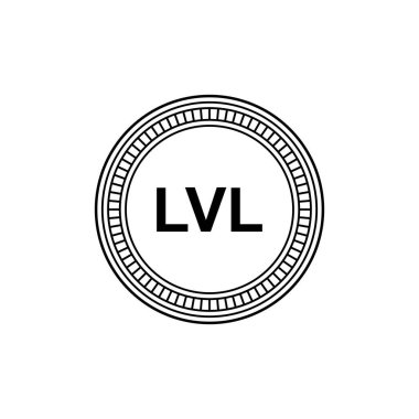 Letonya Para İşareti, Letonya Lats Simgesi, LVL İşareti. Vektör İllüstrasyonu