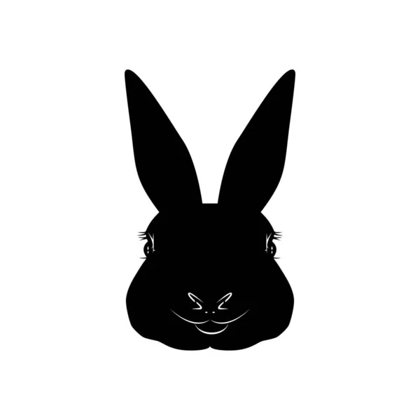 Head Rabbit Bunny Hare Silhouette Art Illustration Logo Type Pictogram — Stockový vektor