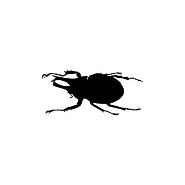 Horn Beetle veya Oryctes Rhinoceros, Dynastinae 'nin silueti Art Illustration, Logo, Pictogram, Website, Apps veya Grafik Tasarım Elementi için kullanılabilir. Vektör İllüstrasyonu