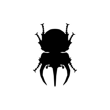 Horn Beetle veya Oryctes Rhinoceros, Dynastinae 'nin silueti Art Illustration, Logo, Pictogram, Website, Apps veya Grafik Tasarım Elementi için kullanılabilir. Vektör İllüstrasyonu