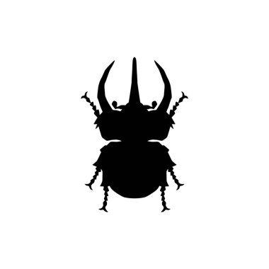 Horn Beetle veya Oryctes Rhinoceros, Dynastinae 'nin silueti Art Illustration, Logo, Pictogram, Website, Apps veya Grafik Tasarım Elementi için kullanılabilir. Vektör İllüstrasyonu