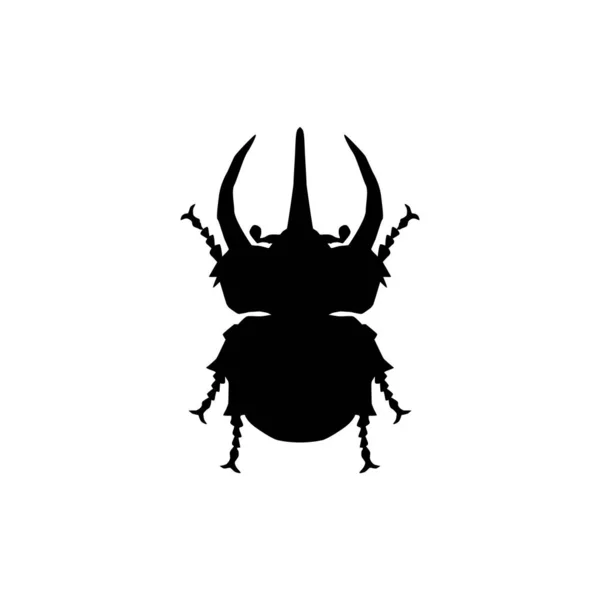 Horn Beetle veya Oryctes Rhinoceros, Dynastinae 'nin silueti Art Illustration, Logo, Pictogram, Website, Apps veya Grafik Tasarım Elementi için kullanılabilir. Vektör İllüstrasyonu