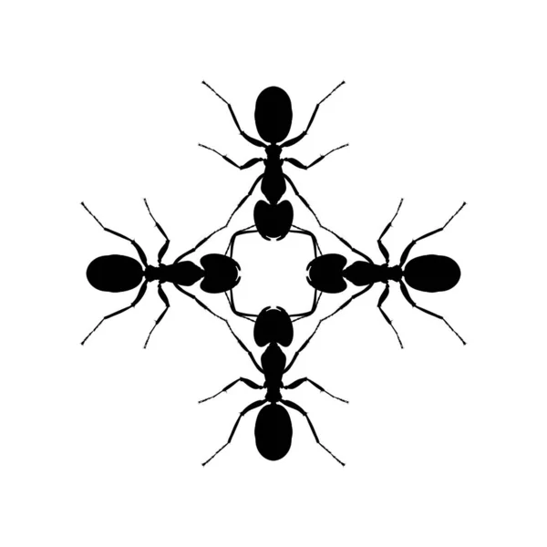 Colony Ant Silhouette Art Illustration Logo Pictogram Website Graphic Design — 스톡 벡터