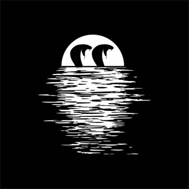 Kral Kobra Canavar Dev Sunset View Silhouette 'de. Ürkütücü, Korkunç, Ürkütücü, Gizemli, veya Suç Çizimi. Korku Filmi veya Film Posteri Tasarım Elemanı için Sanat Resimleri. Vektör İllüstrasyonu