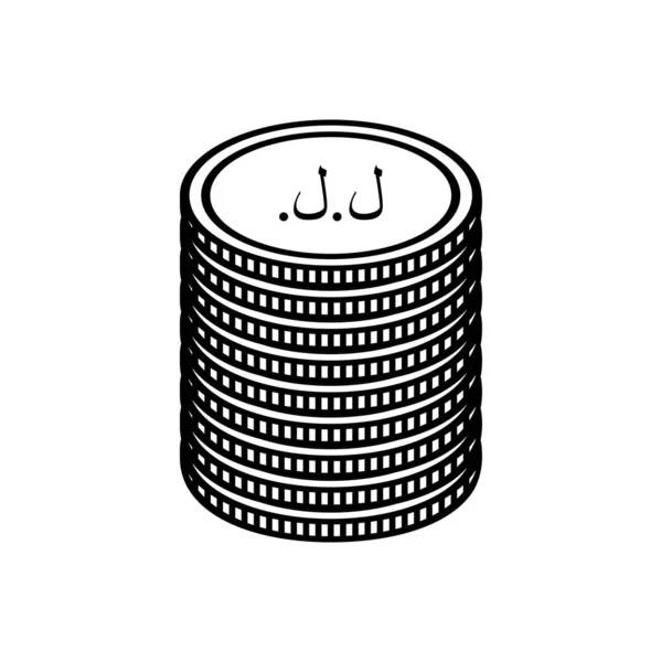 Libanons Valutasymbol Libanesisk Pundikon Lbp Tecken Vektor Illustration — Stock vektor