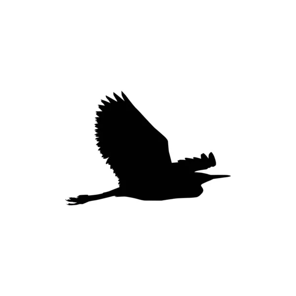 Black Heron Bird Egretta Ardesiaca Γνωστό Και Black Egret Silhouette — Διανυσματικό Αρχείο