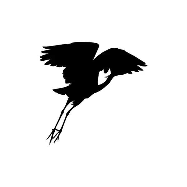 Garza Negra Egretta Ardesiaca También Conocida Como Silueta Garza Negra — Vector de stock