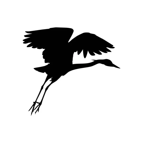 アートイラスト ピクトグラム ウェブサイト グラフィックデザイン要素のための黒いサギシルエット Black Egret Silhouette Egretta Ardesaca としても知られています — ストックベクタ