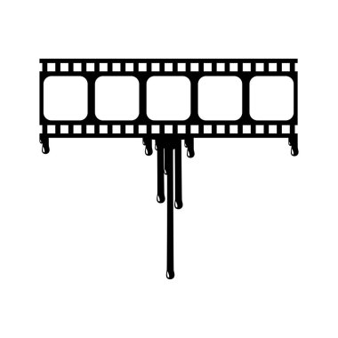 Star Rate Sign in the Bloody Filmstrip  Silhouette. Rating Icon Symbol for Film or Movie Review with Genre Horror, Thriller, Gore, Sadistic, Splatter, Slasher, Mystery, Scary. Rating 0 Star. Vector Illustration