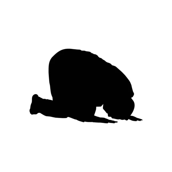 Sujud Sajdah Ato Baixa Curvatura Prostração Islã Deus Enfrentando Qiblah —  Vetores de Stock