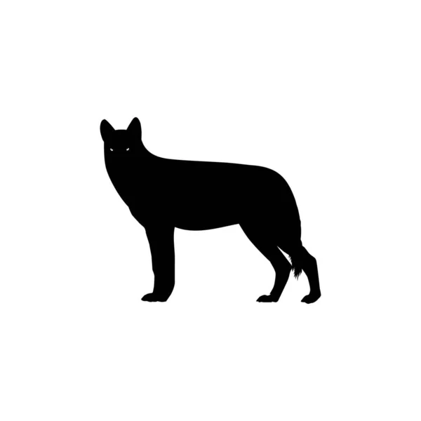 Wolf Silhouette Para Tipo Logotipo Ilustración Arte Pictograma Sitio Web — Vector de stock