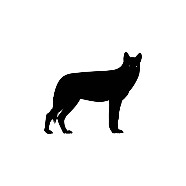 Wolf Silhouette Para Tipo Logo Ilustração Arte Pictograma Site Aplicativos — Vetor de Stock