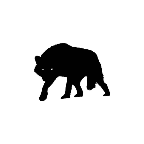 Sylwetka Wilka Dla Typu Logo Ilustracji Sztuki Piktogramu Strony Internetowej — Wektor stockowy