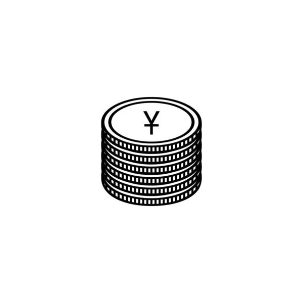 Símbolo Moneda China Icono Yuan Chino Signo Cny Ilustración Vectorial — Vector de stock