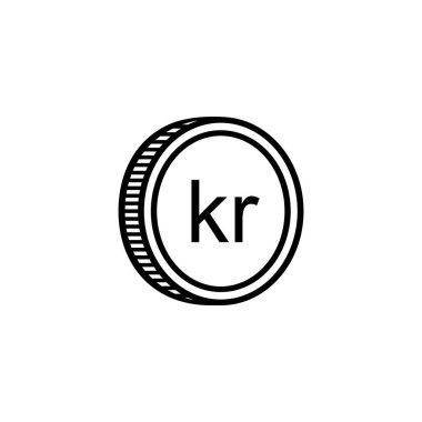 İzlanda Para Birimi sembolü, İzlanda Krona Simgesi, ISK İşareti. Vektör İllüstrasyonu