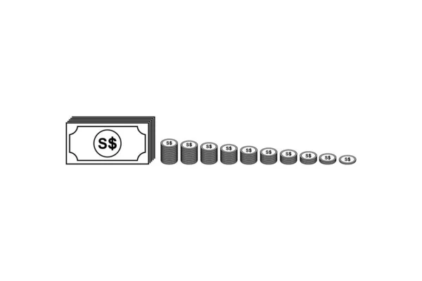 Singapore Valutasymbolen Singapore Dollar Ikon Sgd Sign Vektor Illustration — Stock vektor