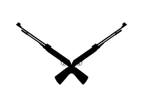 Weapon Silhouette Long Gun Category Firearms Long Barrels Pictogram Logo — Stock Vector
