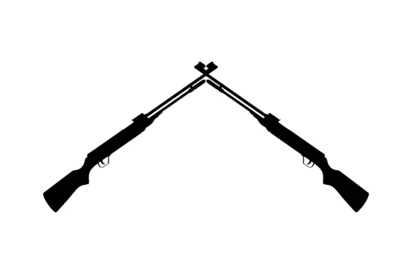 Siluet Silahı Uzun Namlulu Uzun Namlulu Ateşli Silahlar Kategorisidir Pictogram — Stok Vektör
