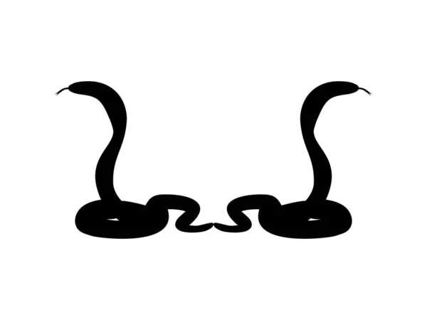 Σιλουέτα Του Ζεύγους Του Φιδιού Cobra Για Λογότυπο Εικονόγραμμα Ιστοσελίδα — Διανυσματικό Αρχείο