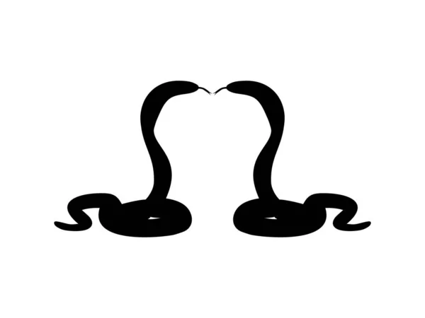 Silhouette Des Paares Der Cobra Schlange Für Logo Piktogramm Website — Stockvektor