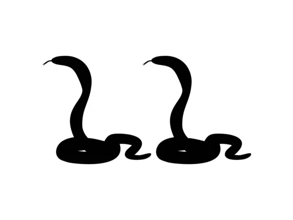 Silueta Del Par Serpiente Cobra Para Logo Pictograma Sitio Web — Vector de stock