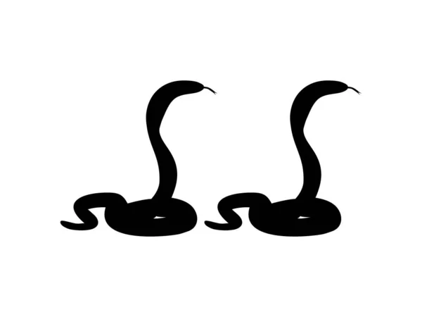 Sylwetka Pary Węża Cobra Logo Piktogram Stronę Internetową Lub Element — Wektor stockowy