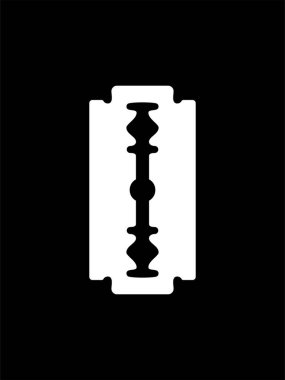 Simge, Sembol, Sanat İllüstrasyonu, Logo Tipi, Web Sitesi veya Grafik Tasarım Elemanı için Razor Blade Silhouette. Vektör İllüstrasyonu