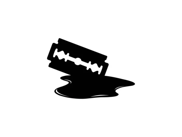 Bloody Razor Blade Silhouette Visual Illustration Genre Horror Thriller Gore — Vetor de Stock