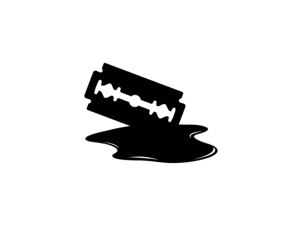 Bloody Razor Blade Silhouette Visual Illustration Genre Horror Thriller Gore — Stockový vektor