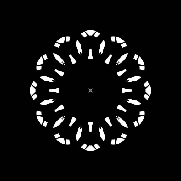 Patrón Motivo Ornamental Forma Círculo Artístico Mandala Contemporáneo Moderno Para — Vector de stock