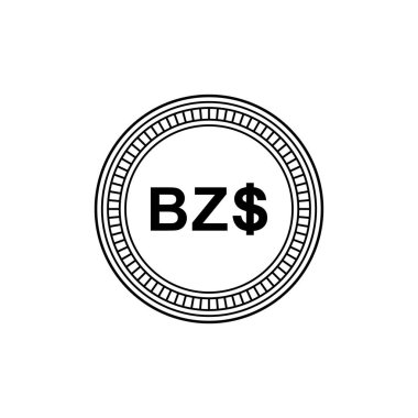 Belize Para Birimi Sembolü, Belize Dolar Simgesi, BZD İşareti. Vektör İllüstrasyonu