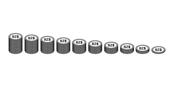 Belize Valutasymbol Belize Dollar Ikon Bzd Tecken Vektor Illustration — Stock vektor