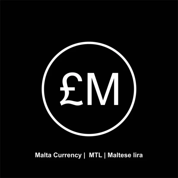 Malta Símbolo Moneda Lira Maltesa Icono Mtl Signo Ilustración Vectorial — Vector de stock