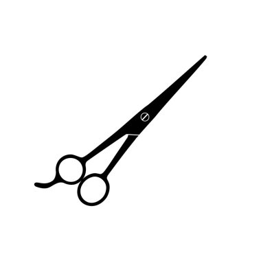 Pictogram, Sanat İllüstrasyonu, Web Sitesi, Uygulamalar, Logo Tipi veya Grafik Tasarım Elemanı için Makas Silueti. Vektör İllüstrasyonu