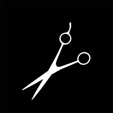 Pictogram, Sanat İllüstrasyonu, Web Sitesi, Uygulamalar, Logo Tipi veya Grafik Tasarım Elemanı için Makas Silueti. Vektör İllüstrasyonu