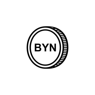 Belarus Para Birimi Sembolü, Beyaz Rusya Ruble Simgesi, BYN İşareti. Vektör İllüstrasyonu