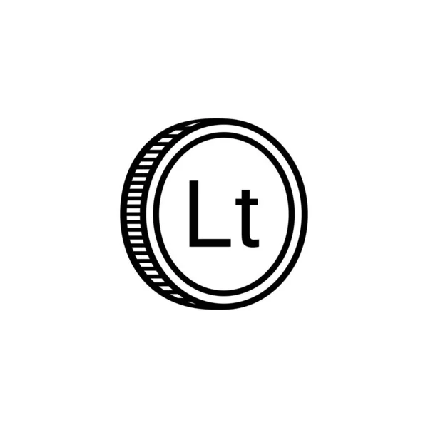 Lituanie Symbole Devise Litas Lituanien Icône Signe Ltl Illustration Vectorielle — Image vectorielle