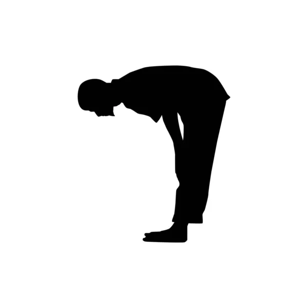 は祈りの柱であり 祈りの一部であり 頭を下げ 膝を両手で下げます これはイスラム教やイスラム教における祈りの不可欠な部分の1つです ベクターイラスト — ストックベクタ