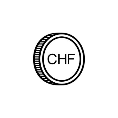 Lihtenştayn Para Birimi Sembolü, Lihtenştayn Franc Simgesi, CHF İşareti. Vektör İllüstrasyonu