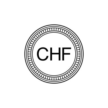 Lihtenştayn Para Birimi Sembolü, Lihtenştayn Franc Simgesi, CHF İşareti. Vektör İllüstrasyonu