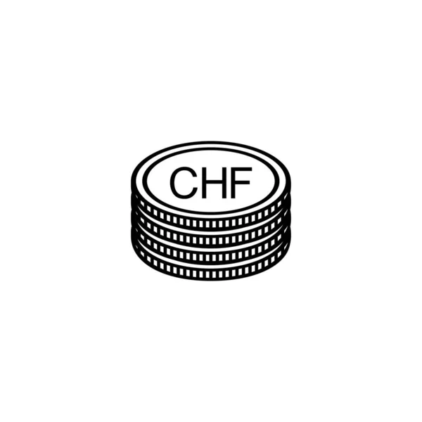 Liechtenstein Valutasymbolen Liechtenstein Franc Ikon Chf Tecken Vektor Illustration — Stock vektor