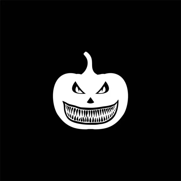 Scary Pumpkin Sign Icon Symbol Halloween Art Illustration Vector Illustration — Stock Vector