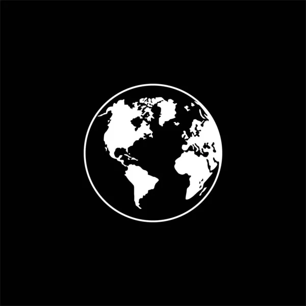 World Map Globe Silhouet Voor Icoon Symbool App Website Pictogram — Stockvector