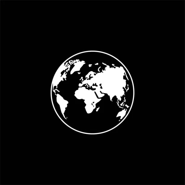 World Map Globe Silhouette Icon Symbol App Website Pictogram Logo — стоковый вектор