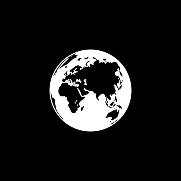 Carte Monde Sur Globe Silhouette Pour Icône Symbole Application Site — Image vectorielle