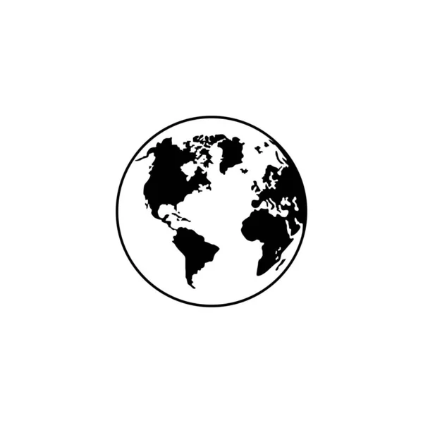 Carte Monde Sur Globe Silhouette Pour Icône Symbole Application Site — Image vectorielle