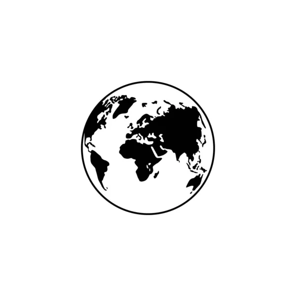 Weltkarte Auf Globensilhouette Für Icon Symbol App Website Piktogramm Logo — Stockvektor