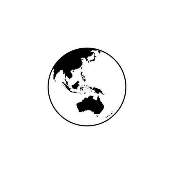 Mapa Del Mundo Silueta Del Globo Para Icono Símbolo Aplicación — Vector de stock