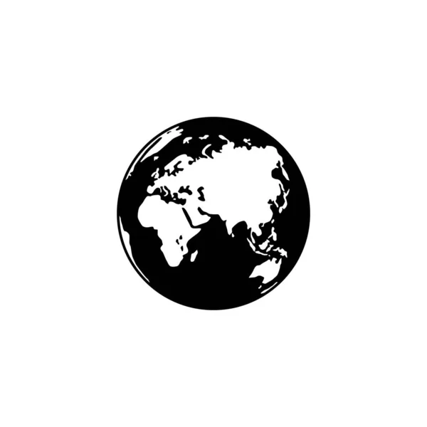 Mapa Del Mundo Silueta Del Globo Para Icono Símbolo Aplicación — Vector de stock